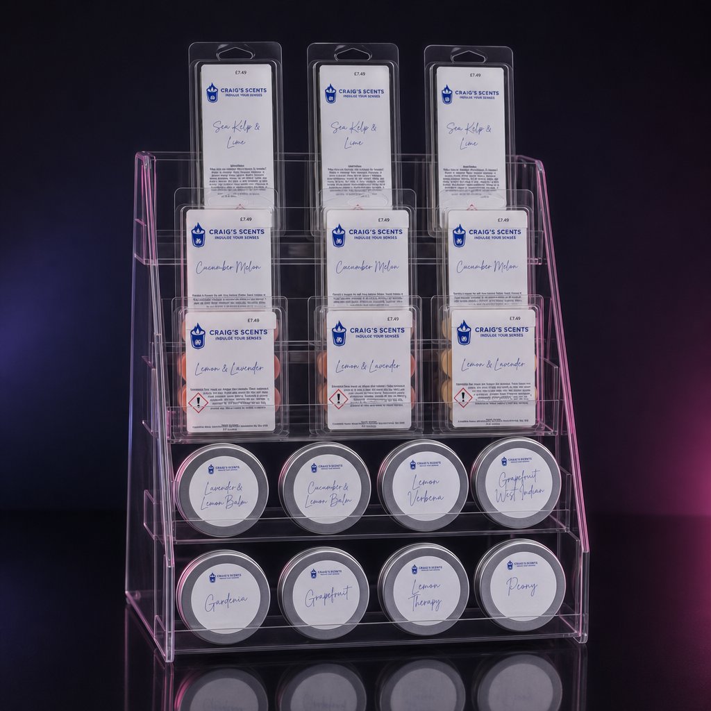 Craig's Scents in-store display stand
